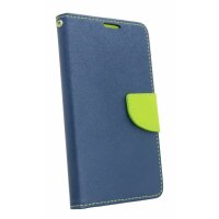 Elegante Buch-Tasche Hülle für iPhone XR in Blau Leder Optik Wallet Book-Style Schale cofi1453®