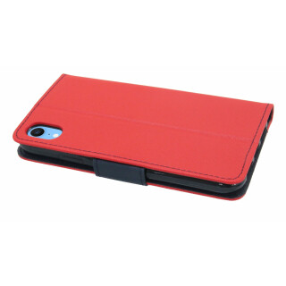 Elegante Buch-Tasche Hülle für iPhone XR in Rot Leder Optik Wallet Book-Style Schale cofi1453®