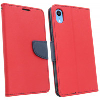 Elegante Buch-Tasche Hülle für iPhone XR in Rot...