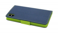 Elegante Buch-Tasche Hülle für iPhone Xs Max in Blau Leder Optik Wallet Book-Style Schale cofi1453®