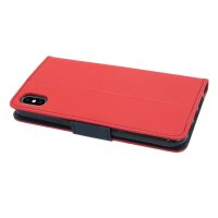 Elegante Buch-Tasche Hülle für iPhone Xs Max in Rot Leder Optik Wallet Book-Style Schale cofi1453®