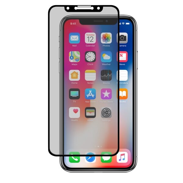 Schutzglas 5D FULL COVERED für iPhone XS in Schwarz Premium Tempered Glas Displayglas Panzer Folie Schutzfolie @ cofi1453®