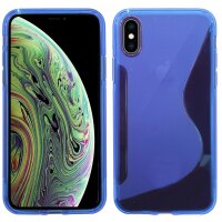 iPhone XS Max // S-Line TPU SchutzHülle Silikon Hülle Silikonschale Case Cover Zubehör Bumper in Schwarz @ cofi1453®