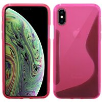 iPhone XS Max // S-Line TPU SchutzHülle Silikon Hülle Silikonschale Case Cover Zubehör Bumper in Schwarz @ cofi1453®