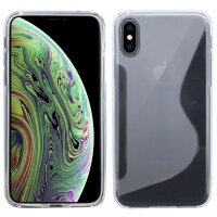 iPhone XS Max // S-Line TPU SchutzHülle Silikon Hülle Silikonschale Case Cover Zubehör Bumper in Schwarz @ cofi1453®