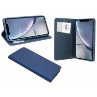 Elegante Buch-Tasche Hülle Smart Magnet für Das iPhone XR Leder Optik Wallet Book-Style Cover in Schwarz Schale @cofi1453®