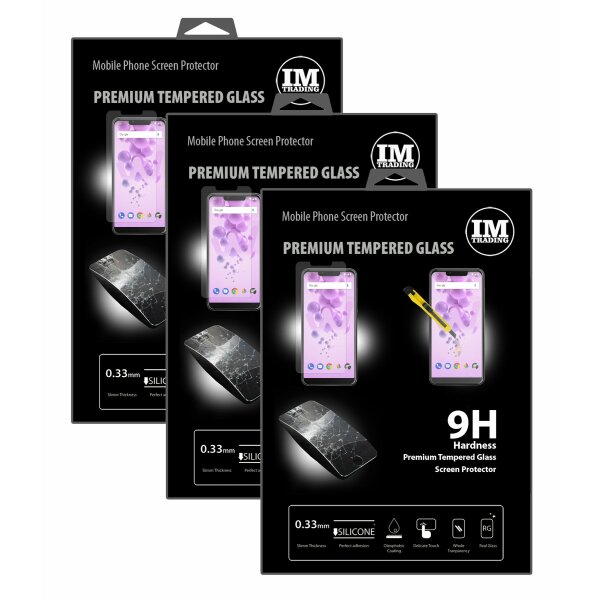 3x Panzer Schutz Glas 9H Tempered Glass Display Schutz Folie Display Glas Screen Protector für WIKO VIEW 2 GO @cofi1453®