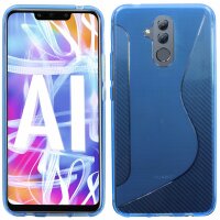 Huawei Mate 20 Lite // S-Line TPU SchutzHülle Silikon Hülle Silikonschale Case Cover Zubehör Bumper in Schwarz @ cofi1453®