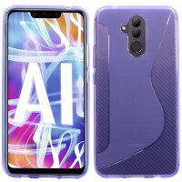 Huawei Mate 20 Lite // S-Line TPU SchutzHülle Silikon Hülle Silikonschale Case Cover Zubehör Bumper in Schwarz @ cofi1453®