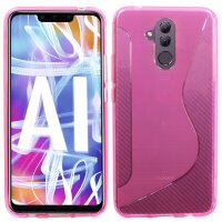 Huawei Mate 20 Lite // S-Line TPU SchutzHülle Silikon Hülle Silikonschale Case Cover Zubehör Bumper in Schwarz @ cofi1453®