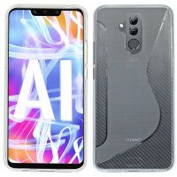 Huawei Mate 20 Lite // S-Line TPU SchutzHülle Silikon Hülle Silikonschale Case Cover Zubehör Bumper in Schwarz @ cofi1453®