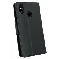 Elegante Buch-Tasche Hülle für das XIAOMI MI MIX 2S in Schwarz Leder Optik Wallet Book-Style Cover Schale @ cofi1453®