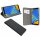 Elegante Buch-Tasche Hülle Smart Magnet für Das SAMSUNG GALAXY A7 2018 (A750F) Leder Optik Wallet Book-Style Cover Schale in Schwarz @cofi1453®