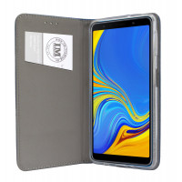 Elegante Buch-Tasche Hülle Smart Magnet für Das SAMSUNG GALAXY A7 2018 (A750F) Leder Optik Wallet Book-Style Cover Schale in Schwarz @cofi1453®