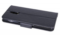 Elegante Buch-Tasche Hülle für OnePlus 6T Schwarz Leder Optik Wallet Book-Style Schale cofi1453®