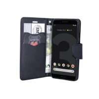 Elegante Buch-Tasche Hülle für das Google Pixel 3 in Schwarz Leder Optik Wallet Book-Style Cover Schale @cofi1453®