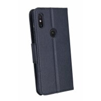 Elegante Buch-Tasche Hülle für Motorola ONE Schwarz Leder Optik Wallet Book-Style Schale cofi1453®