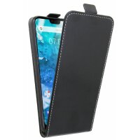 NOKIA 7.1 (2018) // Klapptasche Schutztasche Schutzhülle Flip Tasche Hülle Zubehör Etui in Schwarz Tasche Hülle @cofi1453®