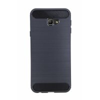 Samsung Galaxy J4+ Plus (J415F) // Silikon Hülle Tasche Case Zubehör Gummi Bumper Schale Schutzhülle in Carbon-Schwarz @cofi1453®