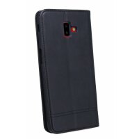 Elegante Buch-Tasche Hülle für Samsung Galaxy J6+ Plus (J610F) Schwarz Leder Optik "Prestige" Wallet Book-Style Schale cofi1453®