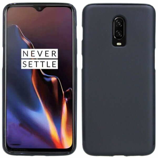 OnePlus 6T // Silikon Hülle Tasche Case Zubehör Gummi Bumper Schale Schutzhülle Zubehör in Schwarz @cofi1453®