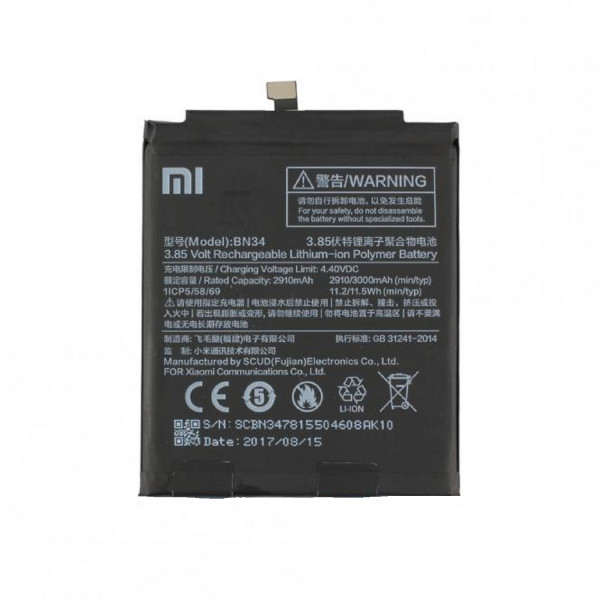 Xiaomi Redmi 5A Original Akku Batterie Accu (BN34) 2910mAh 3,85V Li-Ion