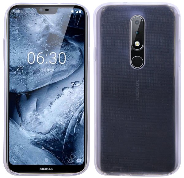 Nokia 5.1 Plus (2018) // Silikon Hülle Tasche Case Zubehör Gummi Bumper Schale Schutzhülle Zubehör in Transparent @cofi1453®