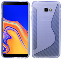 Samsung Galaxy J4+ Plus ( J415F ) // S-Line TPU SchutzHülle Silikon Hülle Silikonschale Case Cover Zubehör Bumper in Schwarz @ cofi1453®