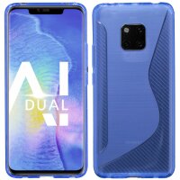 Huawei Mate 20 PRO // S-Line TPU SchutzHülle Silikon Hülle Silikonschale Case Cover Zubehör Bumper in Schwarz @ cofi1453®