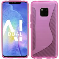 Huawei Mate 20 PRO // S-Line TPU SchutzHülle Silikon Hülle Silikonschale Case Cover Zubehör Bumper in Schwarz @ cofi1453®