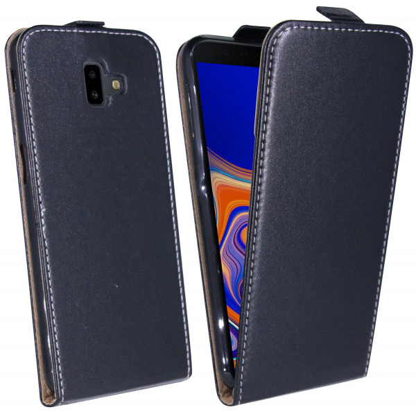 Samsung Galaxy J6+ Plus (J610F)  // Klapptasche Schutztasche Schutzhülle Flip Tasche Hülle Zubehör Etui in Schwarz Tasche Hülle @cofi1453®