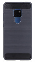 Huawei Mate 20 // Silikon Hülle Tasche Case Zubehör Gummi Bumper Schale Schutzhülle in Carbon-Schwarz @cofi1453®
