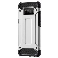 Panzerhülle Bumper Hybrid Armor SchutzHülle für Xiaomi PocoPhone F1 Silikon Hülle Zubehör Tasche Panzerschale Panzer in Silber @cofi1453®