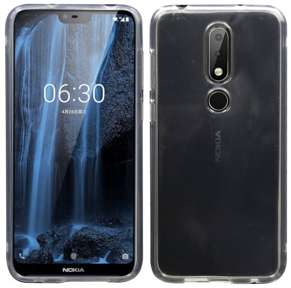 Nokia 6.1 Plus (2018) // Silikon Hülle Tasche Case Zubehör Gummi Bumper Schale Schutzhülle Zubehör in Transparent @cofi1453®