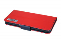 Elegante Buch-Tasche Hülle Fancy für das Samsung Galaxy A7 2018 ( A750F ) in Rot-Blau Wallet Book-Style Schale @ cofi1453®