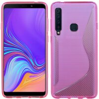 Samsung Galaxy A9 2018 ( A920F ) // S-Line TPU SchutzHülle Silikon Hülle Silikonschale Case Cover Zubehör Bumper in Schwarz @ cofi1453®