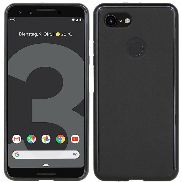 Google Pixel 3 // Silikon Hülle Tasche Case Zubehör Gummi Bumper Schale Schutzhülle Zubehör in Schwarz @cofi1453®