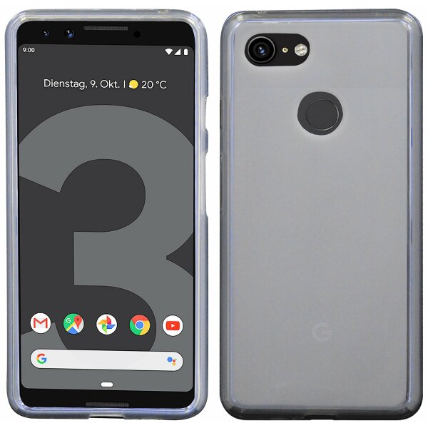 Google Pixel 3 // Silikon Hülle Tasche Case Zubehör Gummi Bumper Schale Schutzhülle Zubehör in Grau @cofi1453®