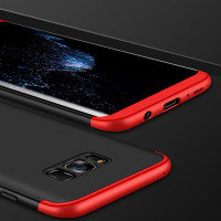 360° Full Cover 3in1 Slim Case Schutz Tasche Handyhülle Handyschale Schutz für iPhone 8 in Schwarz-Rot @cofi1453