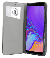 Elegante Buch-Tasche Hülle für Samsung Galaxy A9 2018 (A920F) Schwarz Leder Optik "Smart" Wallet Book-Style Schale cofi1453®