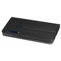 Elegante Buch-Tasche Hülle für Samsung Galaxy A9 2018 (A920F) Schwarz Leder Optik "Smart" Wallet Book-Style Schale cofi1453®