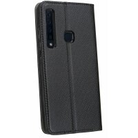 Elegante Buch-Tasche Hülle für Samsung Galaxy A9 2018 (A920F) Schwarz Leder Optik "Smart" Wallet Book-Style Schale cofi1453®