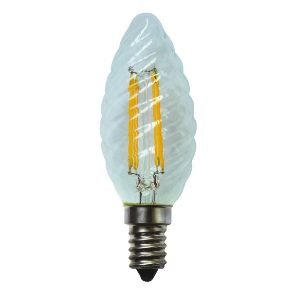 E14 4W LED Filament Leuchtmittel Kerzenlampe klar gedreht 450 Lumen