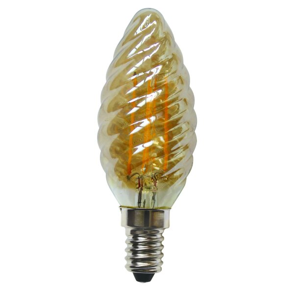 E14 4W LED Filament Leuchtmittel Kerzenlampe gedreht 450 Lumen