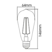 E27 4W LED Filament Retro Lampe Kolben 2200K 350 Lumen