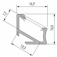 LED Aluminium Eckprofil PD-H 1 Meter Aluprofil Leiste Silber eloxiert für 12mm LED Streifen inkl. Endkappen