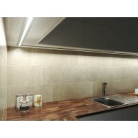 LED Aluminium Profil Reto 1 Meter Aluprofil Leiste 55 x 8mm Silber eloxiert für 10mm LED Streifen inkl. Endkappen