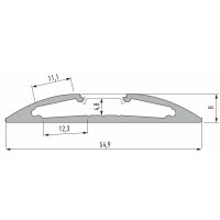 LED Aluminium Profil Reto 1 Meter Aluprofil Leiste 55 x 8mm Silber eloxiert für 10mm LED Streifen inkl. Endkappen