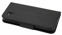 Elegante Buch-Tasche Hülle für das ALCATEL 1 (5033D) in Schwarz Leder Optik Wallet Book-Style Cover Schale@cofi1453®