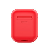 Baseus AirPods Wireless Charger Rot Case Silikon Schutztasche mit QI Induktives Laden für Apple AirPods Kopfhörer